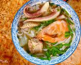 A picture of step 3 of Soft Hu Tieu Noodle Soup with Pork Ribs and Seafood.