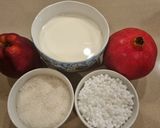 A picture of step 1 of Sabudana Kheer with Pomegranate, Apple and Nuts.