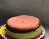 Foto langkah ke 7 dari resep Rainbow cake kukus (takaran sendok).