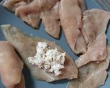Baconnal és sajttal töltött rántott csirkemell basmati rizzsel recept fázis 3 fotója