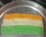 A picture of step 3 of Tri colour burfi.