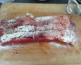 A picture of step 1 of Slow Cooked Beef Brisket with Onions.