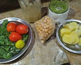 A picture of step 1 of Aloo chana deghi pulao.