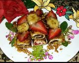 Une image de l'étape 7 de Pain de mie roulé au nutella,fraises,banane.