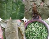 A picture of step 1 of Arvi (colocasia) leaves Dhokla/Patra.