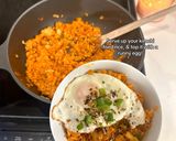 A picture of step 6 of Kimchi Fried Rice.