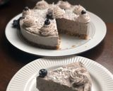 A picture of step 10 of *EASY* NO BAKE Vegan Blueberry Cheesecake (NOT nut free).
