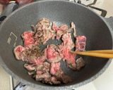 A picture of step 2 of Sukiyaki Beef Egg Roll.