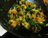 A picture of step 4 of Sajana saag bhaja.