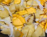 A picture of step 3 of Spanish inspired omelette with potato, onion and pumpkin in air-fryer!.