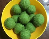 A picture of step 6 of Green Laddoo.