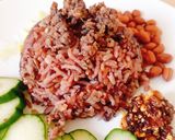 รูปขั้นตอนการทำที่ 7 ของ ข้าวอบหนำเลี๊ยบในหม้อหุงข้าว Baked Salted Black Olive Pork Rice