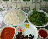 A picture of step 1 of Mashed rice with miyan kubewa.
