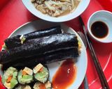 Hình bước làm 3 của món Keto Canh nấm gà + kimbap rau củ