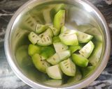 A picture of step 1 of Spiny gourd potato dry curry.