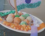 A picture of step 1 of Coconut laddu.