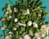 A picture of step 1 of Onion Flower Stalk Methi Subji.