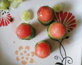 A picture of step 4 of Cucumber Watermelon Paneer bites.