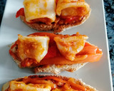 Foto del paso 11 de la receta: Tosta de calamares con sobrasada, pimientos y cebolla caramelizada