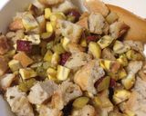 A picture of step 9 of Sweet Potato and Chestnut Stuffing / Dressing.
