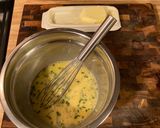 A picture of step 1 of French Omelette with Chives.