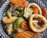 A picture of step 5 of Chopsuey (Vegetables with Squids).