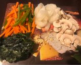Foto del paso 1 de la receta: Fideos con champiñones y espinaca a la crema