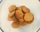 A picture of step 3 of Quinoa flour masala puri.