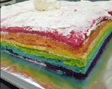 Foto langkah ke 14 dari resep Steamed Rainbow Cake aka Rainbow Cake Kukus.