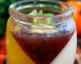 Hình bước làm 4 của món Panna cotta (dứa, cốt dừa, mứt mâm xôi)