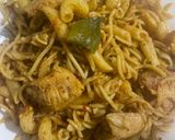 A picture of step 6 of Spicy chicken macaroni spaghetti.