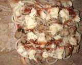 A picture of step 2 of Spaghetti bread Pizza.