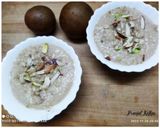 A picture of step 7 of Chikoo Kheer.
