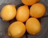 A picture of step 1 of Candied Lemon Peels and Candied Lemon Slices.