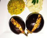 A picture of step 7 of Baked Eggplant 🍆 with Chicken Fried Rice 🍚.