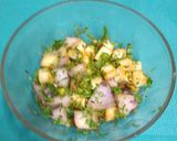 A picture of step 6 of Purple Yam, Paneer & Green Peas Chat.