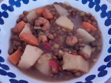 Lentejas con gambas en Olla GM D