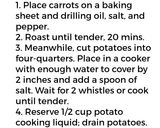A picture of step 2 of CHEESY MUSHROOM CHICKEN with mashed potatoes & roasted carrots.
