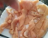 A picture of step 1 of Cheetos Flamin Hot Fried Chicken.