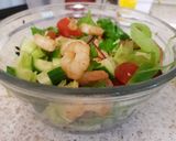 A picture of step 8 of Garlic Buttered Prawns & Chicken Salad.