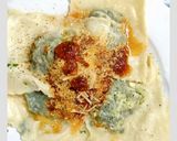 Foto del paso 5 de la receta: Raviolis caseros rellenos de espinaca y bacon