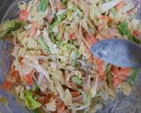 A picture of step 3 of Veg shawarma famous in middle east country.