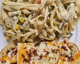 A picture of step 6 of Fettuccine Alfredo.