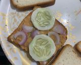 A picture of step 2 of Aloo mayo sandwich.