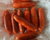 A picture of step 3 of Shallow fried sausages... We don't have to deep fry always.