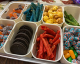 A picture of step 1 of Halloween snackle box.