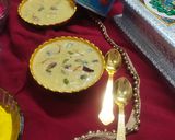 A picture of step 5 of Thandai flavour kesar pista rabdi.