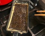 A picture of step 3 of Japanese seaweed tamagoyaki - rolled omelette.