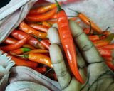 A picture of step 1 of Red chilli pickle.