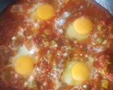 A picture of step 5 of Shakshauka with a twist.
